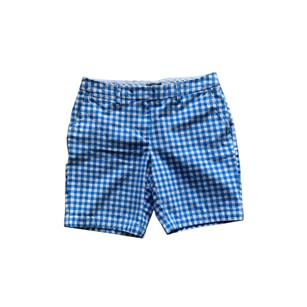 Lands End size 12 petite 12P shorts mid-rise gingham summer preppy coastal